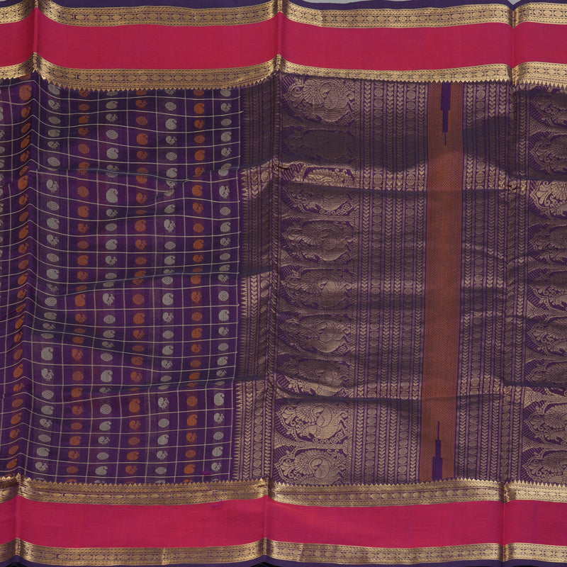 Hayagrivas Purple Kanchi Silk Cotton Saree SSCBF15D6-3