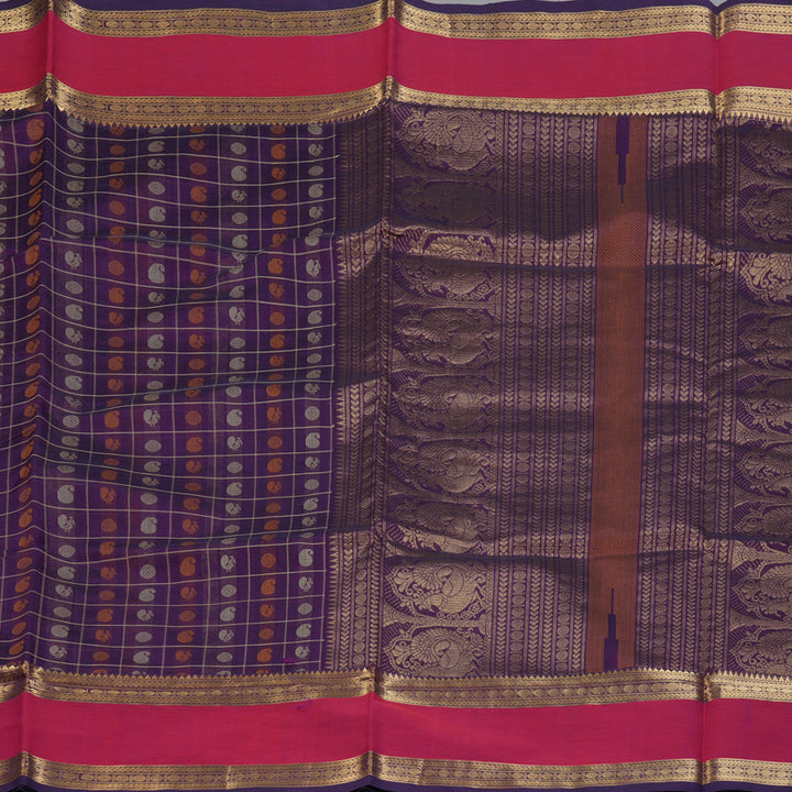 Hayagrivas Purple Kanchi Silk Cotton Saree SSCBF15D6-3