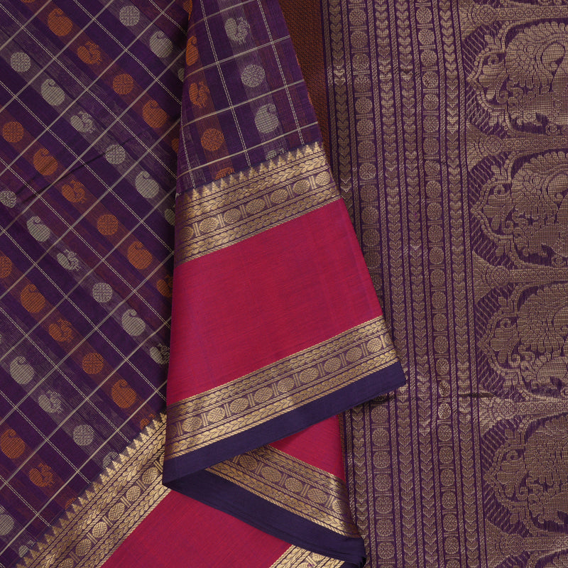Hayagrivas Purple Kanchi Silk Cotton Saree SSCBF15D6-3