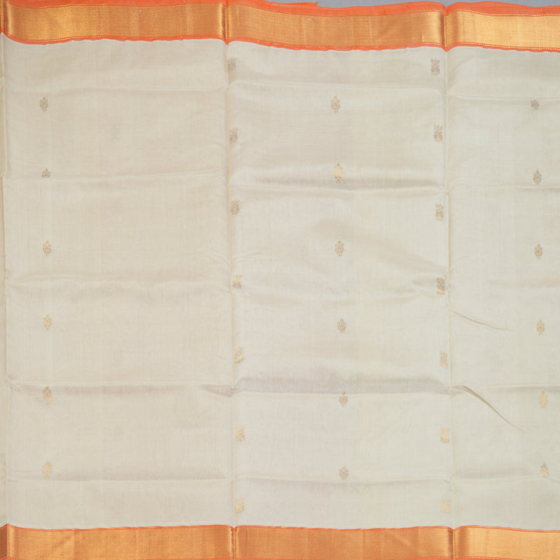 Hayagrivas Half-White Pure Silk Cotton Saree SSCBF15D8-1