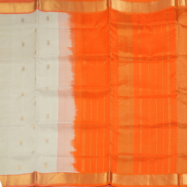 Hayagrivas Half-White Pure Silk Cotton Saree SSCBF15D8-1