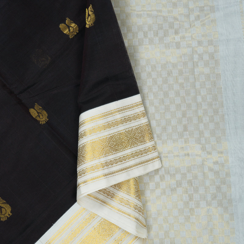 Hayagrivas Deep Snuff Pure Silk Cotton Saree SSCBF16D1-19