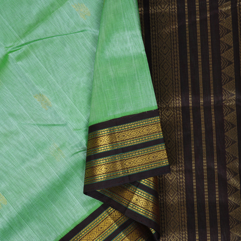 Hayagrivas Pista Green Pure Silk Cotton Saree SSCBF16D1-8