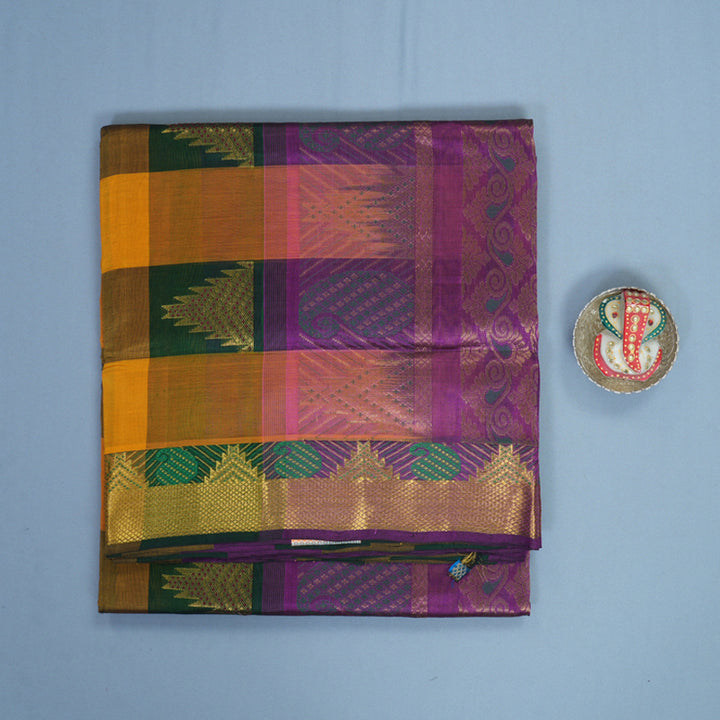 Hayagrivas Multicolour Checks Pure Silk Cotton Saree SSCBF16D10-4