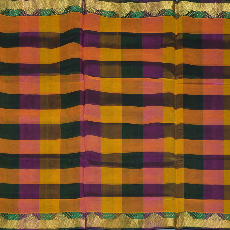 Hayagrivas Multicolour Checks Pure Silk Cotton Saree SSCBF16D10-4