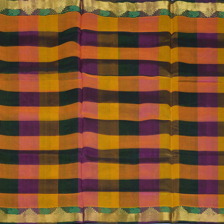 Hayagrivas Multicolour Checks Pure Silk Cotton Saree SSCBF16D10-4