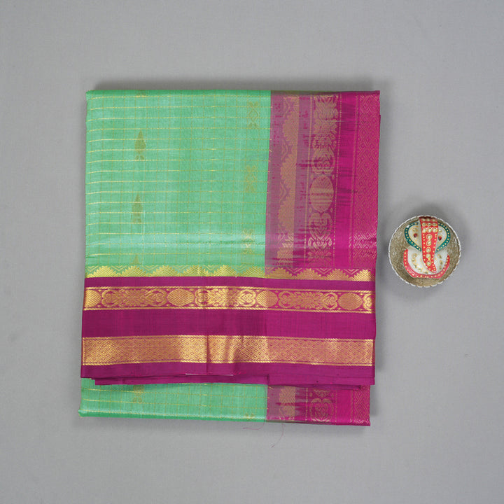 Hayagrivas Pista Green Pure Silk Cotton Saree SSCBF16D11-2
