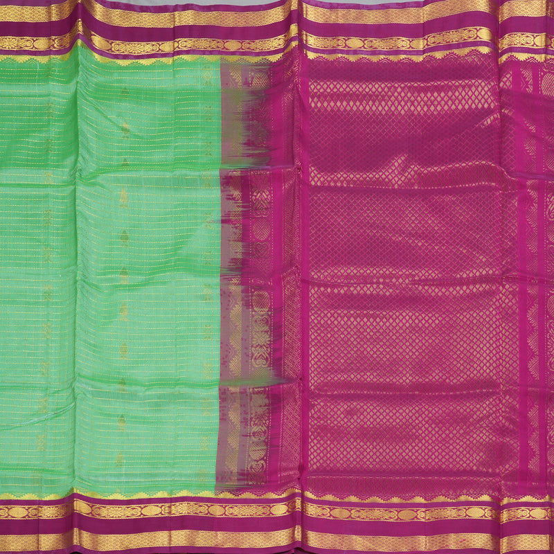 Hayagrivas Pista Green Pure Silk Cotton Saree SSCBF16D11-2
