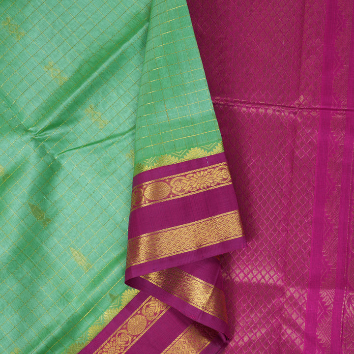 Hayagrivas Pista Green Pure Silk Cotton Saree SSCBF16D11-2
