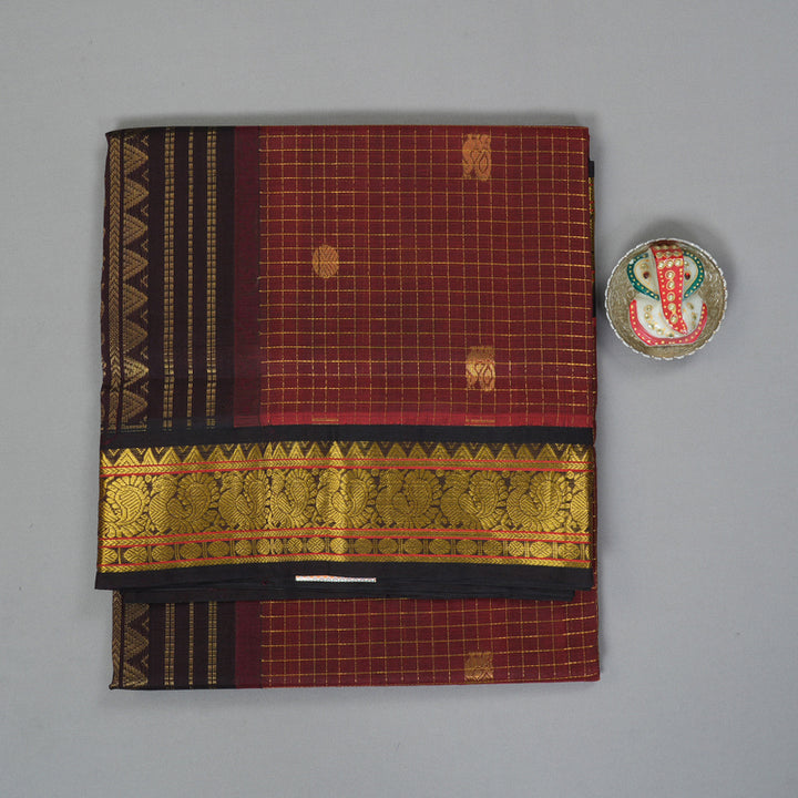 Hayagrivas Maroon Pure Silk Cotton Saree SSCBF16D11-6