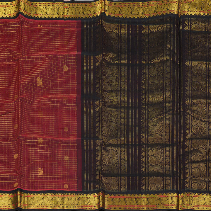 Hayagrivas Maroon Pure Silk Cotton Saree SSCBF16D11-6
