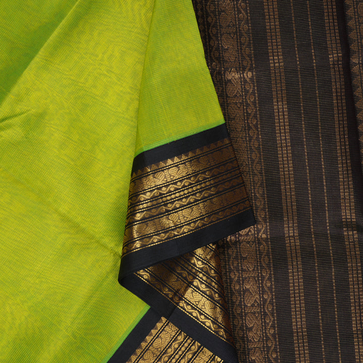 Hayagrivas Fluorescent Green Pure Silk Cotton Saree SSCBF16D12-2
