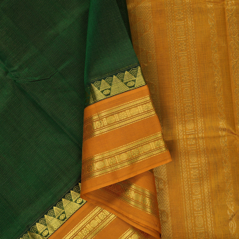 Hayagrivas Bottle Green Pure Silk Cotton Saree SSCBF16D12-5