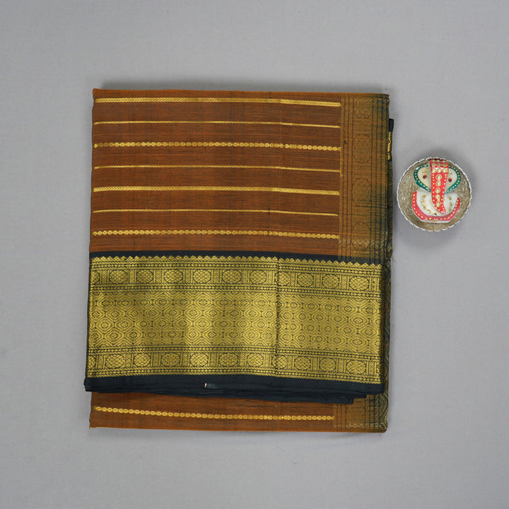 Hayagrivas Bronze Brown Pure Silk Cotton Saree SSCBF16D13-1