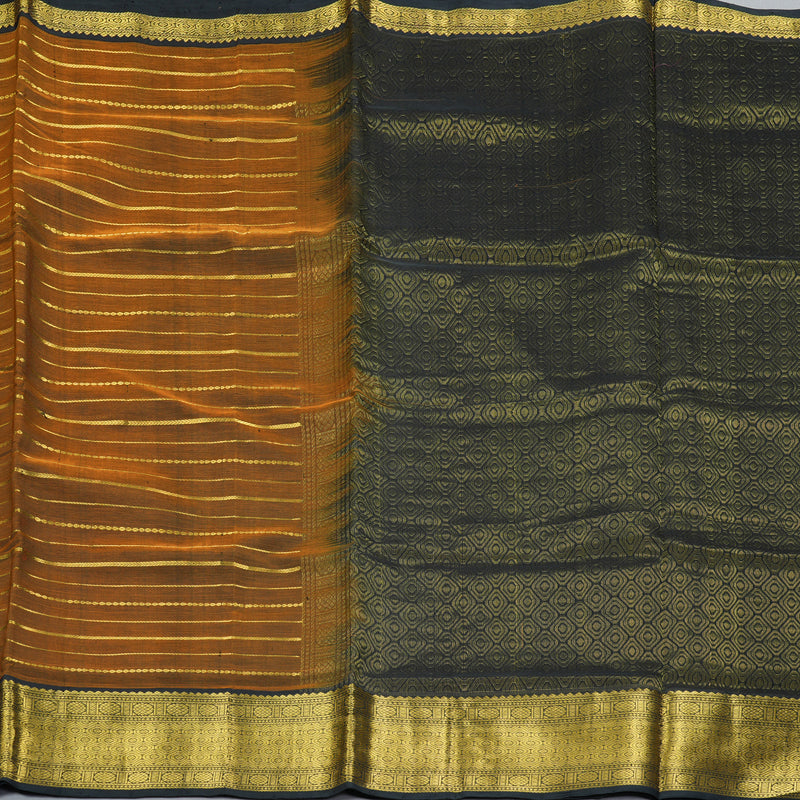 Hayagrivas Bronze Brown Pure Silk Cotton Saree SSCBF16D13-1