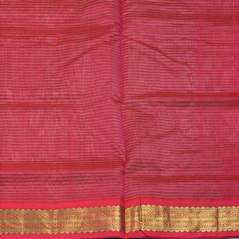 Hayagrivas Ivory & Grey Stripes Pure Silk Cotton Saree SSCBF16D13-3