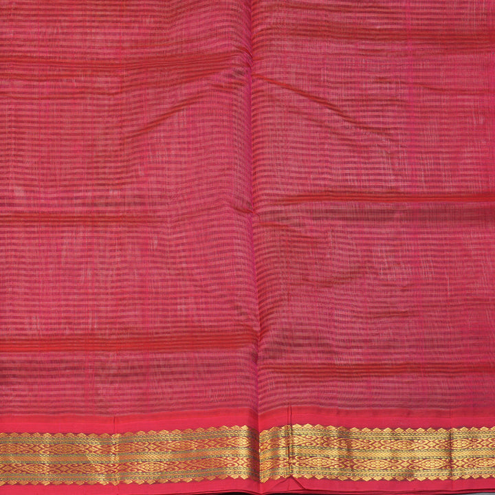 Hayagrivas Ivory & Grey Stripes Pure Silk Cotton Saree SSCBF16D13-3
