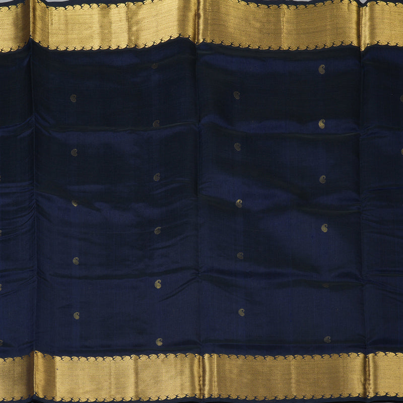 Hayagrivas Navy Blue Pure Silk Cotton Saree SSCBF16D14-4