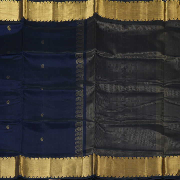 Hayagrivas Navy Blue Pure Silk Cotton Saree SSCBF16D14-4