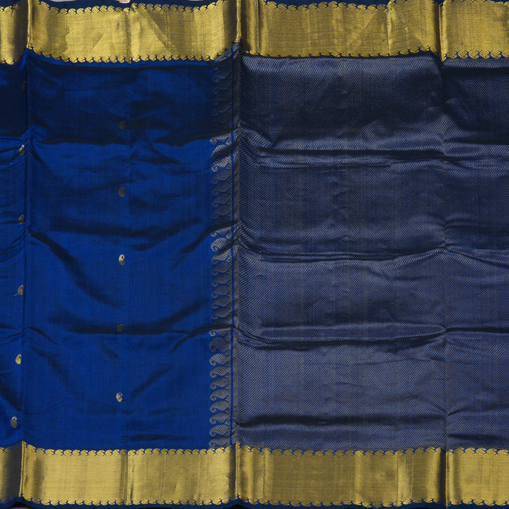 Hayagrivas Royal Blue Pure Silk Cotton Saree SSCBF16D14-5