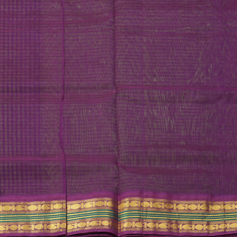 Hayagrivas Green & Black Checks Pure Silk Cotton Saree SSCBF16D15-2