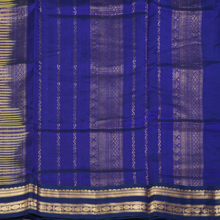 Hayagrivas Yellow & Orange Checks Pure Silk Cotton Saree SSCBF16D15-3