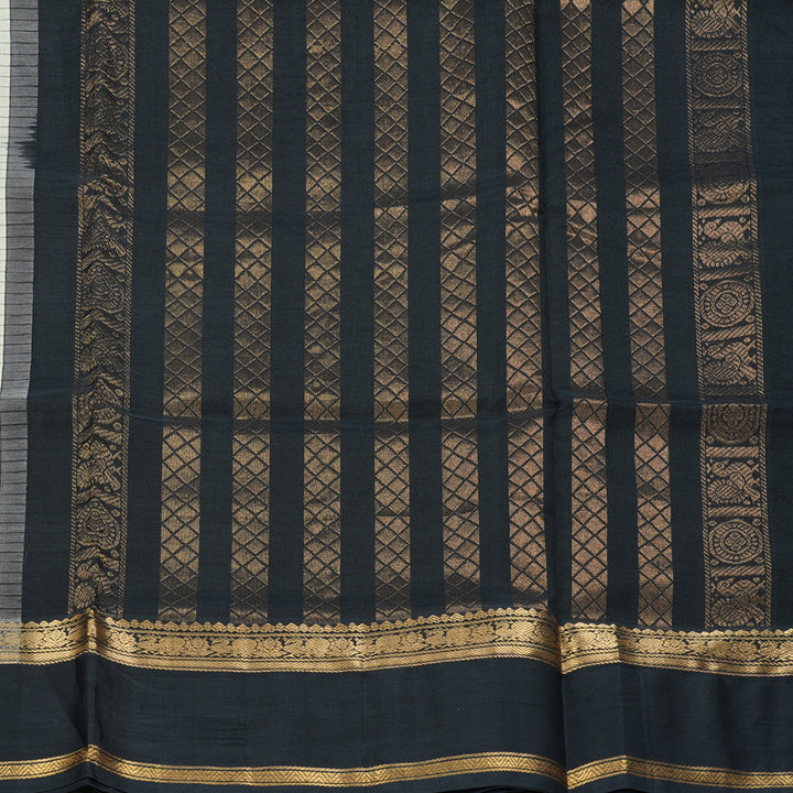 Hayagrivas Half-White Pure Silk Cotton Saree SSCBF16D2-13