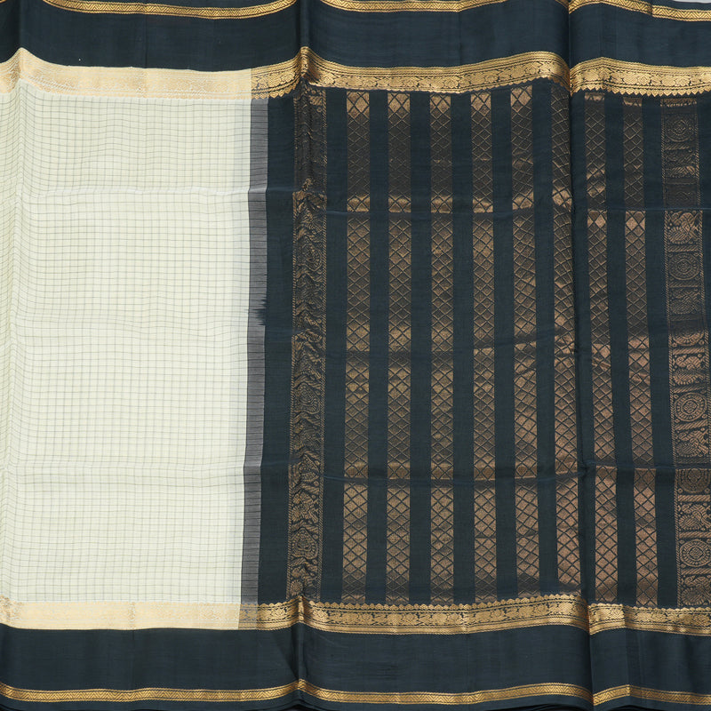 Hayagrivas Half-White Pure Silk Cotton Saree SSCBF16D2-13