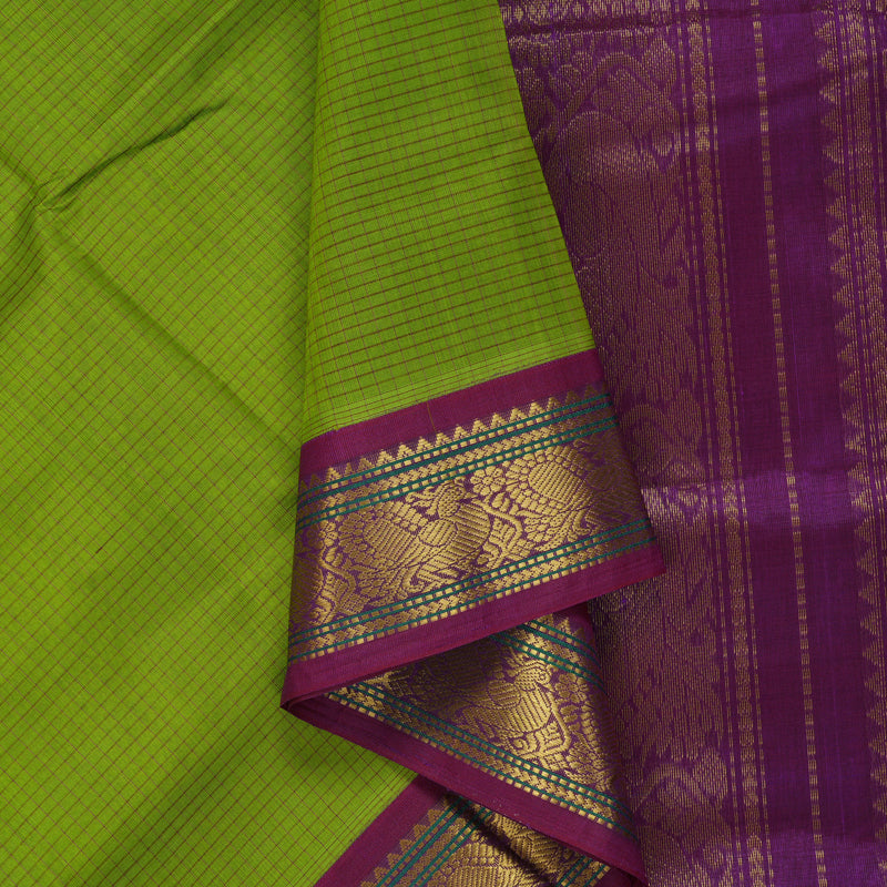 Hayagrivas Parrot Green Pure Silk Cotton Saree SSCBF16D2-19