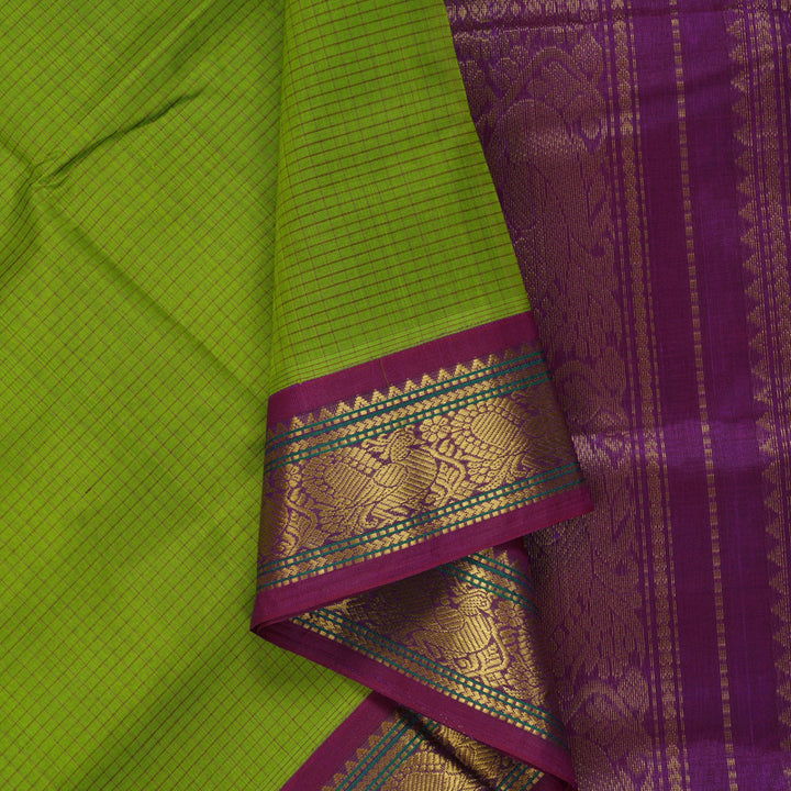 Hayagrivas Parrot Green Pure Silk Cotton Saree SSCBF16D2-19