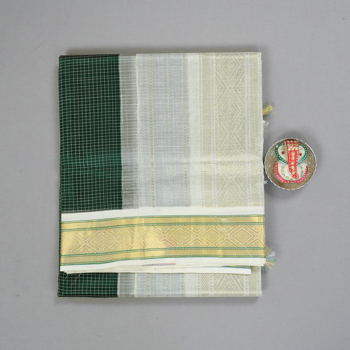 Hayagrivas Bottle Green Pure Silk Cotton Saree SSCBF16D2-20