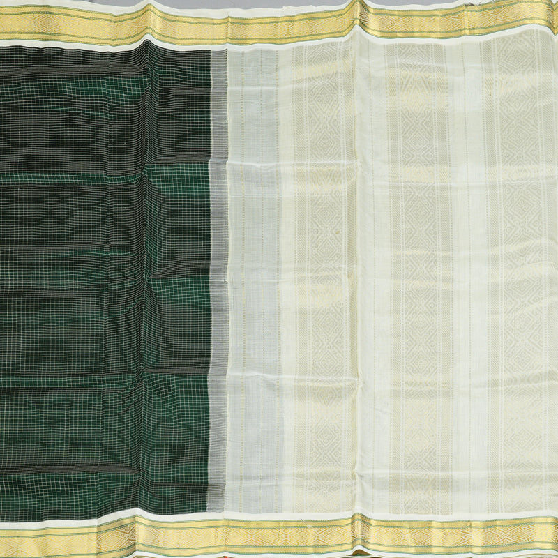 Hayagrivas Bottle Green Pure Silk Cotton Saree SSCBF16D2-20