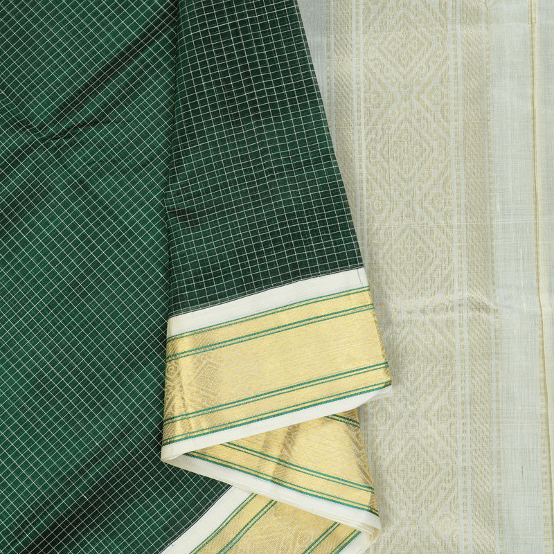 Hayagrivas Bottle Green Pure Silk Cotton Saree SSCBF16D2-20