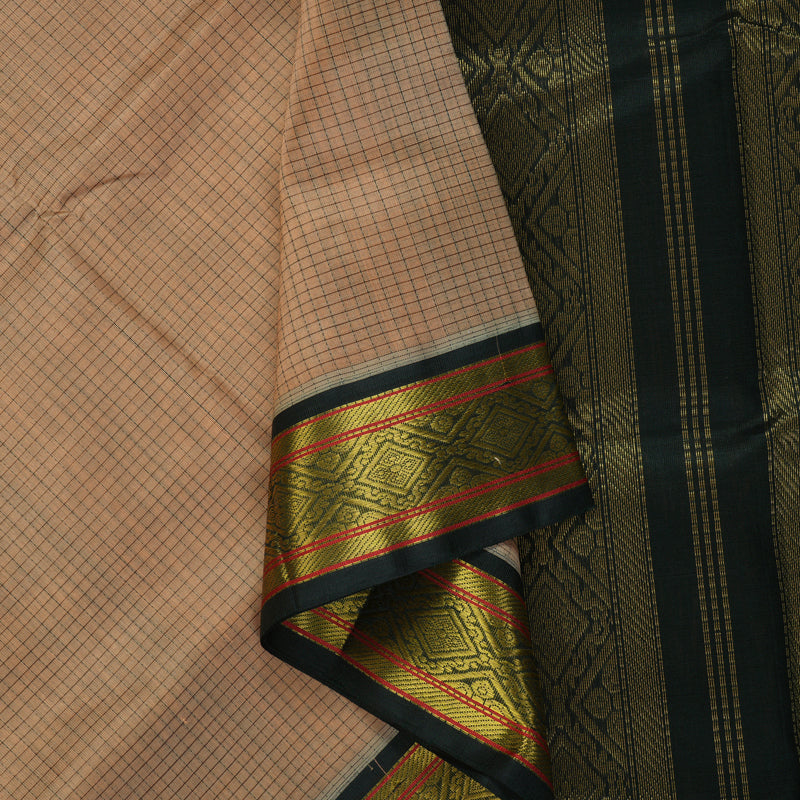 Hayagrivas Beige Pure Silk Cotton Saree SSCBF16D2-3