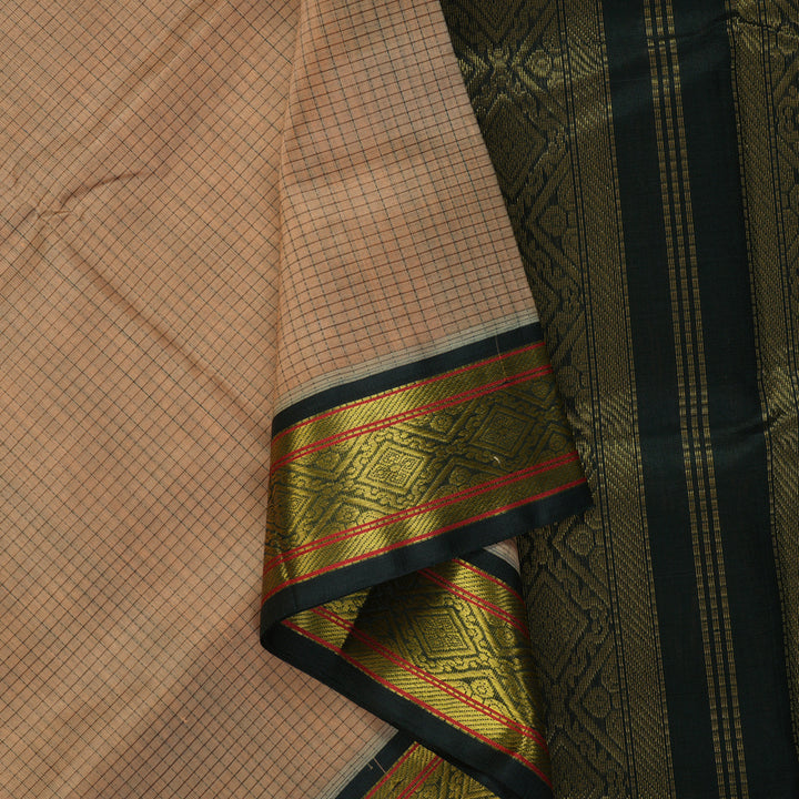 Hayagrivas Beige Pure Silk Cotton Saree SSCBF16D2-3