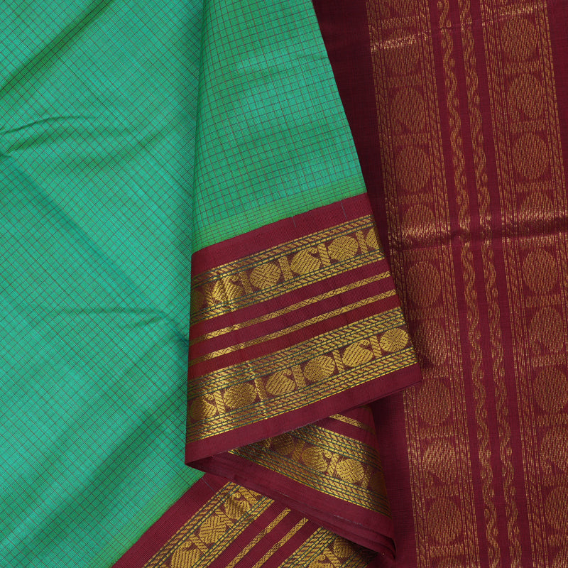 Hayagrivas Aqua Green Pure Silk Cotton Saree SSCBF16D2-6