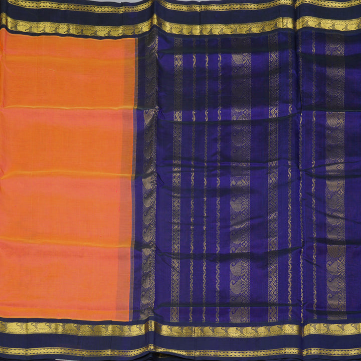 Hayagrivas Orange Pure Silk Cotton Saree SSCBF16D3-2