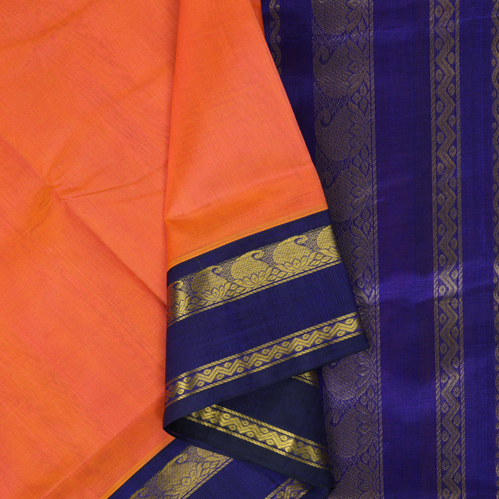 Hayagrivas Orange Pure Silk Cotton Saree SSCBF16D3-2