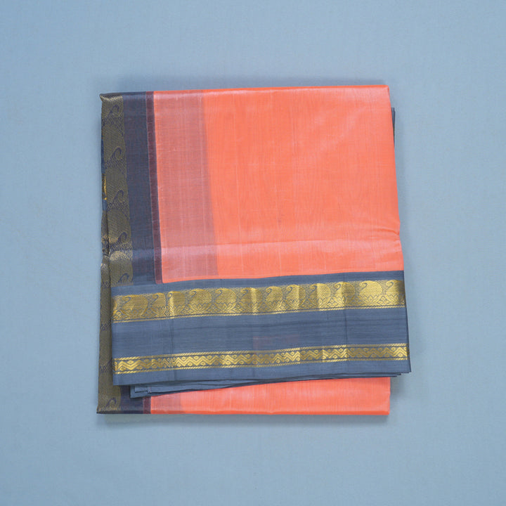 Hayagrivas Peach Orange Pure Silk Cotton Saree SSCBF16D3-8