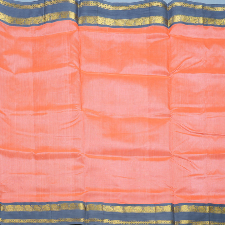 Hayagrivas Peach Orange Pure Silk Cotton Saree SSCBF16D3-8