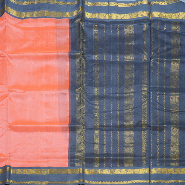 Hayagrivas Peach Orange Pure Silk Cotton Saree SSCBF16D3-8