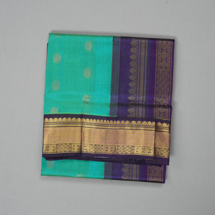 Hayagrivas Blue-Green Pure Silk Cotton Saree SSCBF16D4-12