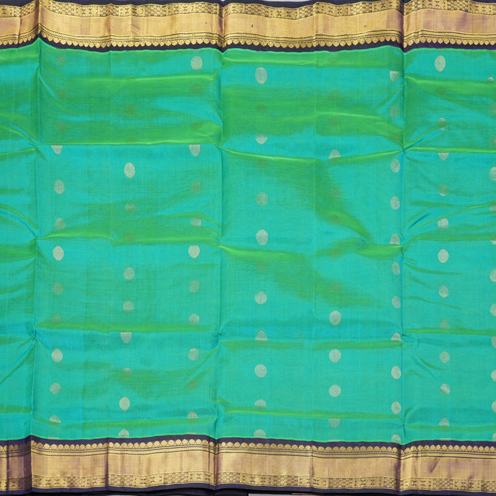 Hayagrivas Blue-Green Pure Silk Cotton Saree SSCBF16D4-12