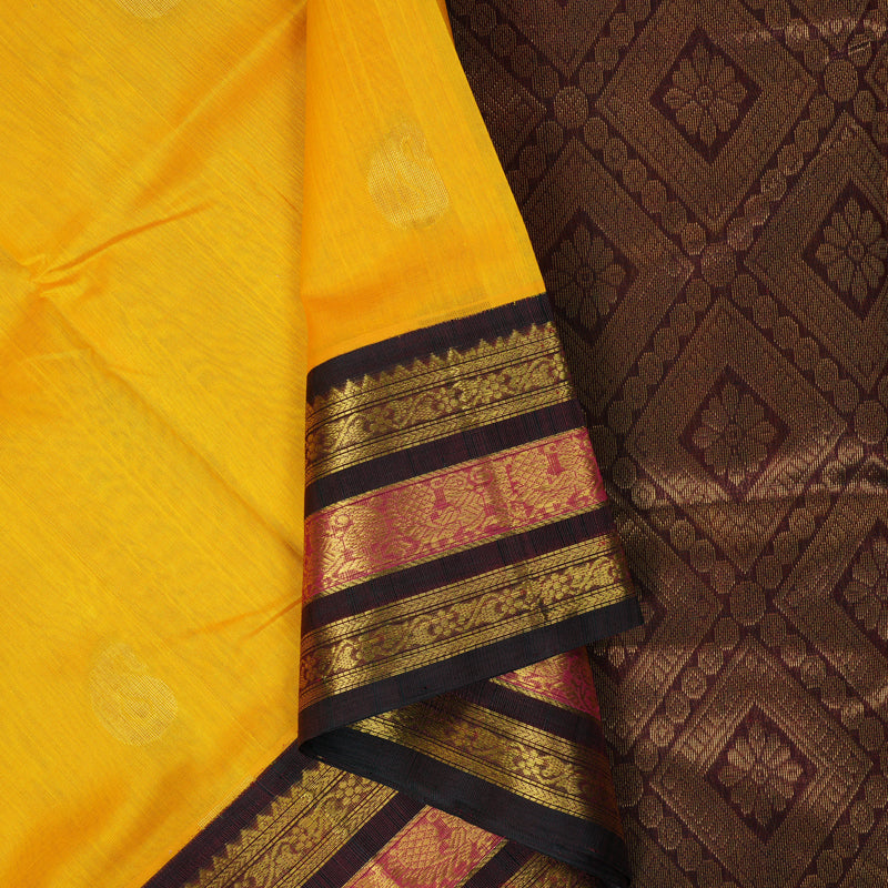 Hayagrivas Mango Yellow Pure Silk Cotton Saree SSCBF16D4-17