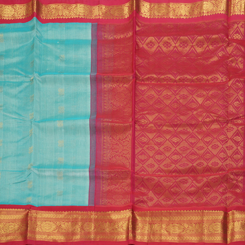 Hayagrivas Powder Blue Pure Silk Cotton Saree SSCBF16D4-2