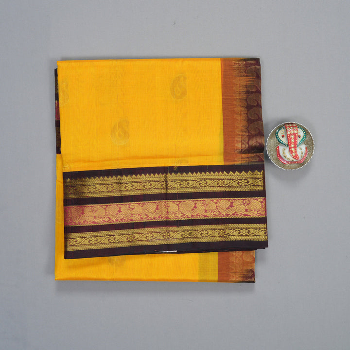 Hayagrivas Yellow Pure Silk Cotton Saree SSCBF16D4-4