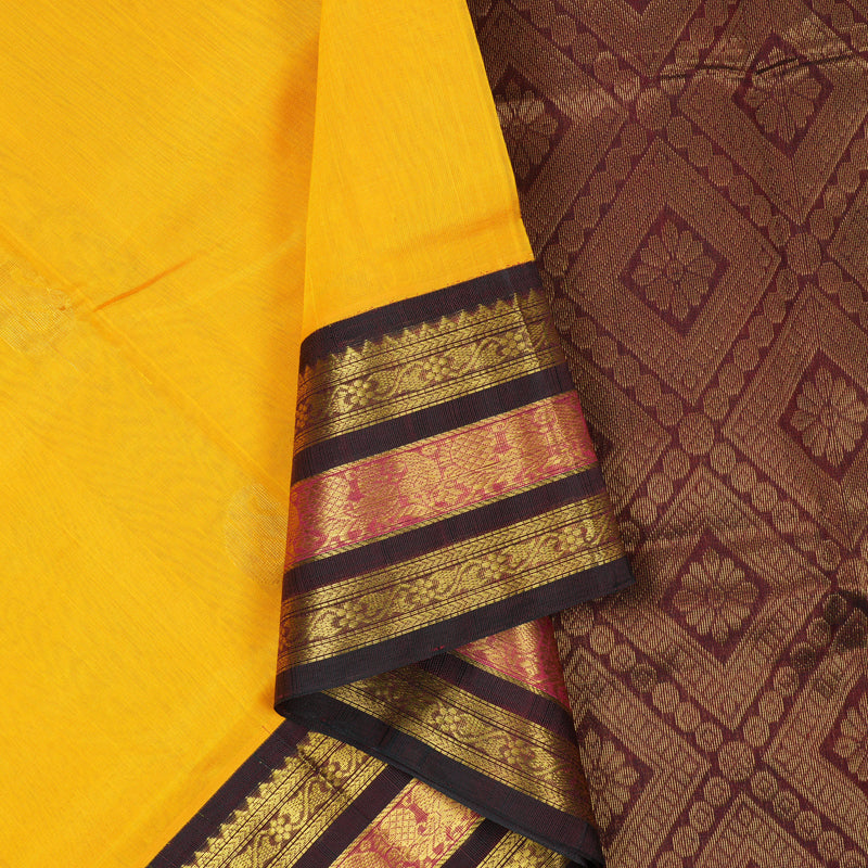 Hayagrivas Yellow Pure Silk Cotton Saree SSCBF16D4-4