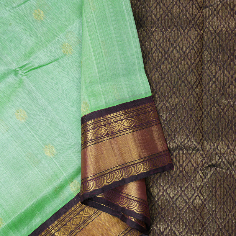 Hayagrivas Pista Green Pure Silk Cotton Saree SSCBF16D4-8