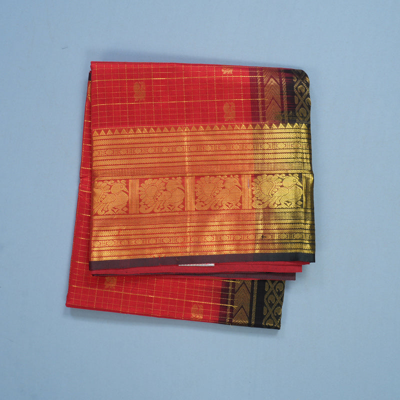 Hayagrivas Red Pure Silk Cotton Saree SSCBF16D5-10