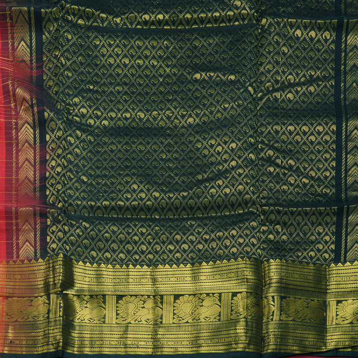 Hayagrivas Red Pure Silk Cotton Saree SSCBF16D5-10